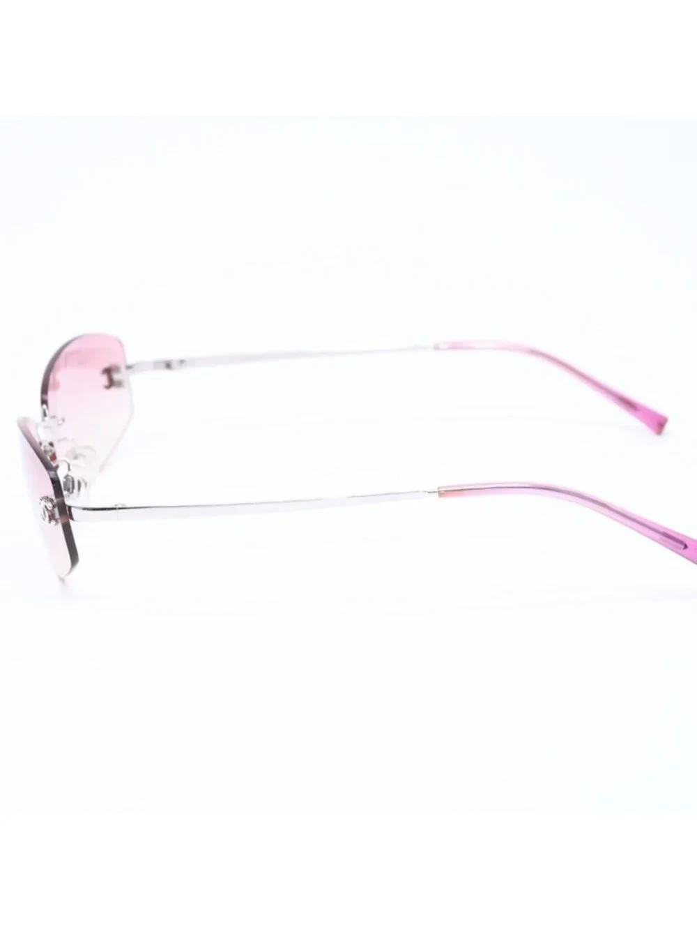 Chanel Rimless Sunglasses Eyewear CC Logo Pink Gradation